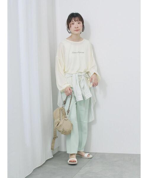 Samansa Mos2 blue（サマンサモスモスブルー）の「【接触冷感】マルチスタイルテーパードパンツ（その他パンツ・レディース・ピンク/ミント/イエロー/チャコールグレー/グレー/オフホワイト/ブラック・S/L/M/SS）」の9枚目の写真