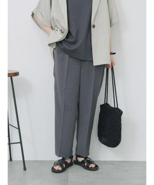 Samansa Mos2 blue（サマンサモスモスブルー）の「【接触冷感】マルチスタイルテーパードパンツ（その他パンツ・レディース・ピンク/ミント/イエロー/チャコールグレー/グレー/オフホワイト/ブラック・S/L/M/SS）」の12枚目の写真