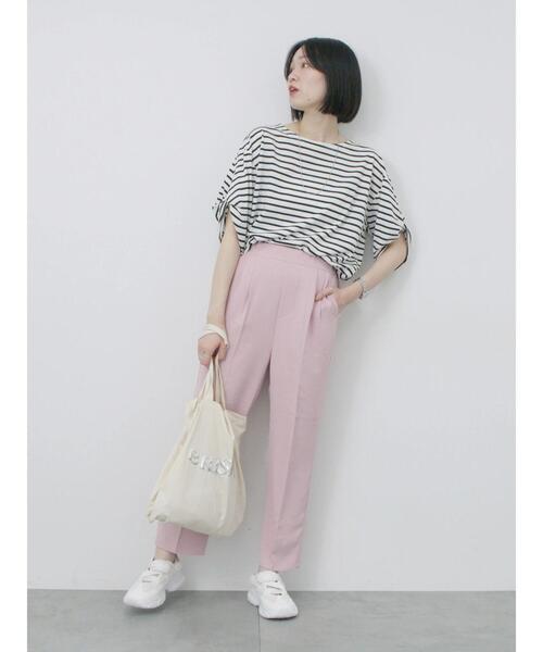 Samansa Mos2 blue（サマンサモスモスブルー）の「【接触冷感】マルチスタイルテーパードパンツ（その他パンツ・レディース・ピンク/ミント/イエロー/チャコールグレー/グレー/オフホワイト/ブラック・S/L/M/SS）」の21枚目の写真