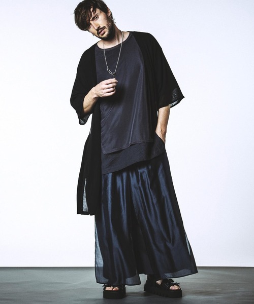 NO ID.(ノーアイディ)の「【NO ID.】Back Tuck Changing Knit Gown / バック タック チェンジング ニット ガウン(カーディガン/ボレロ・メンズ・ブラック/グレー・ONE SIZE)」の10枚目の写真