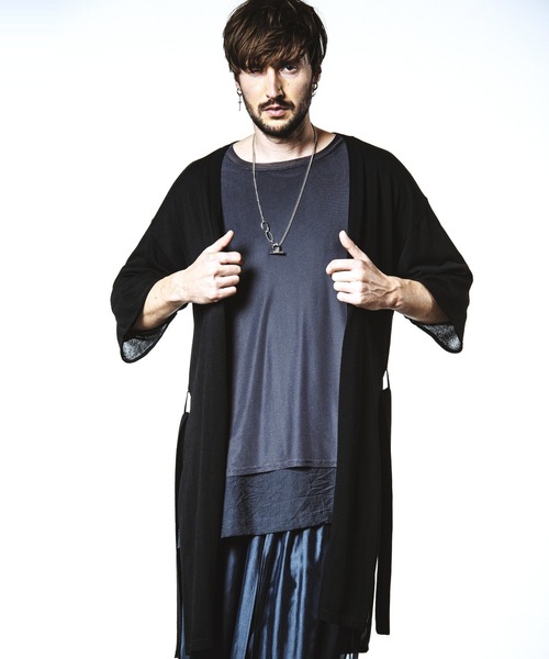 NO ID.(ノーアイディ)の「【NO ID.】Back Tuck Changing Knit Gown / バック タック チェンジング ニット ガウン(カーディガン/ボレロ・メンズ・ブラック/グレー・ONE SIZE)」の6枚目の写真
