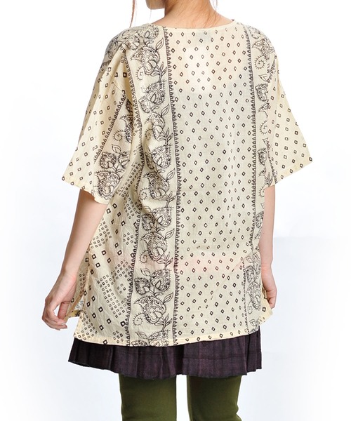 MARAI(マーライ)の「キーネックプルオーバー 半袖 Tシャツ ゆったり オーバーサイズ(Tシャツ/カットソー・レディース・A/B/C/D/F/G/I/H・FREE)」の10枚目の写真
