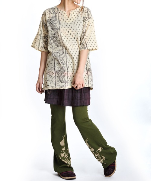 MARAI(マーライ)の「キーネックプルオーバー 半袖 Tシャツ ゆったり オーバーサイズ(Tシャツ/カットソー・レディース・A/B/C/D/F/G/I/H・FREE)」の11枚目の写真