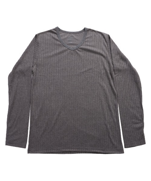 MARAI(マーライ)の「Vネック 長袖 カットソー Tシャツ 無地 ロングスリーブ(Tシャツ/カットソー・レディース・ワイン/ブラウン系/ネイビー系/チャコール/ブルー/グリーン/ホワイト/グレー/レッド/ネイビー/アクア/ピンク/ブラック・MEDIUM/X-LARGE/LARGE)」の18枚目の写真