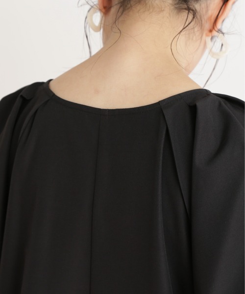 N.(N. Natural Beauty Basic)(エヌエヌナチュラルビューティーベーシック)の「タックスリーブワンピース(ワンピース・レディース・ブラック/オレンジ・MEDIUM)」の15枚目の写真