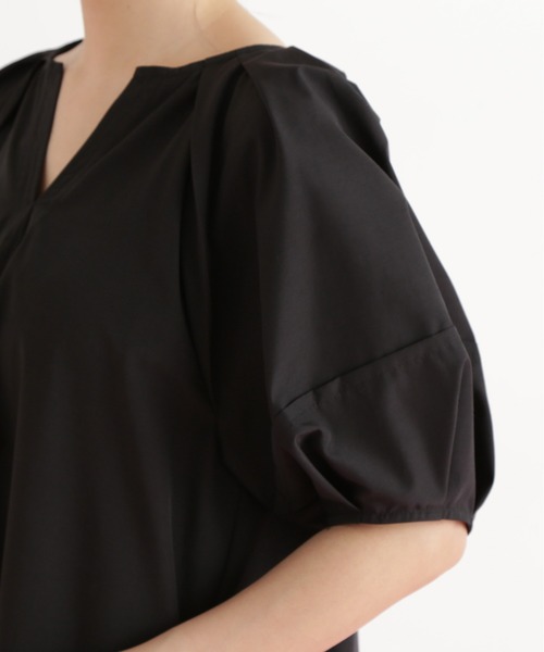 N.(N. Natural Beauty Basic)(エヌエヌナチュラルビューティーベーシック)の「タックスリーブワンピース(ワンピース・レディース・ブラック/オレンジ・MEDIUM)」の16枚目の写真