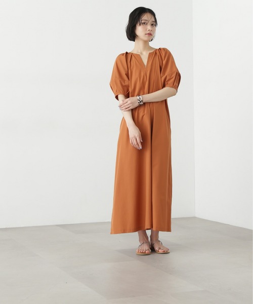 N.(N. Natural Beauty Basic)(エヌエヌナチュラルビューティーベーシック)の「タックスリーブワンピース(ワンピース・レディース・ブラック/オレンジ・MEDIUM)」の20枚目の写真