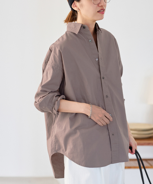 FRAMeWORK(フレームワーク)の「≪追加≫コットンレギュラーカラーシャツ 3(シャツ/ブラウス・レディース・サックスブルー/ライトイエロー/スミクロ/モカ/ホワイト・FREE)」の13枚目の写真