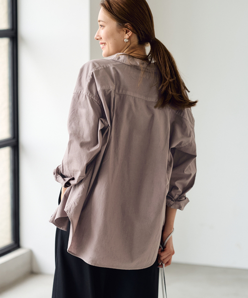 FRAMeWORK(フレームワーク)の「≪追加≫コットンレギュラーカラーシャツ 3(シャツ/ブラウス・レディース・サックスブルー/ライトイエロー/スミクロ/モカ/ホワイト・FREE)」の6枚目の写真