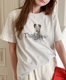 ドッグプリント半袖Tシャツ 秋物 秋服 2026年秋冬