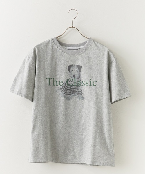 ROOPTOKYO(ループトウキョウ)の「ドッグプリント半袖Tシャツ 秋物 秋服 2026年秋冬(Tシャツ/カットソー・レディース・ライトグレー/ホワイト・FREE)」の6枚目の写真
