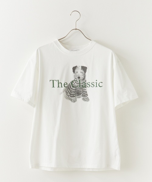 ROOPTOKYO(ループトウキョウ)の「ドッグプリント半袖Tシャツ 秋物 秋服 2026年秋冬(Tシャツ/カットソー・レディース・ライトグレー/ホワイト・FREE)」の5枚目の写真
