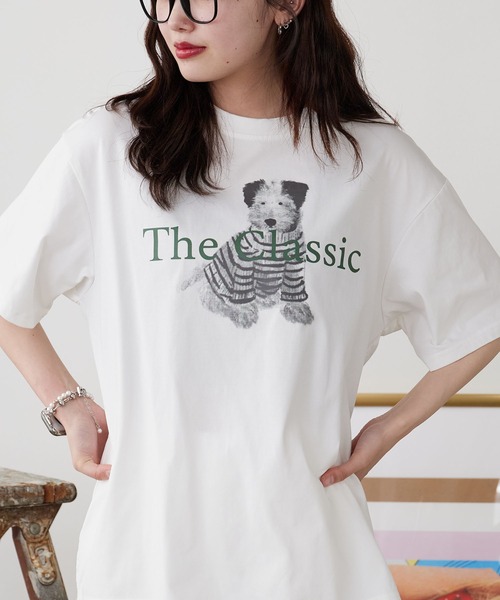 ROOPTOKYO(ループトウキョウ)の「ドッグプリント半袖Tシャツ 秋物 秋服 2026年秋冬(Tシャツ/カットソー・レディース・ライトグレー/ホワイト・FREE)」の15枚目の写真
