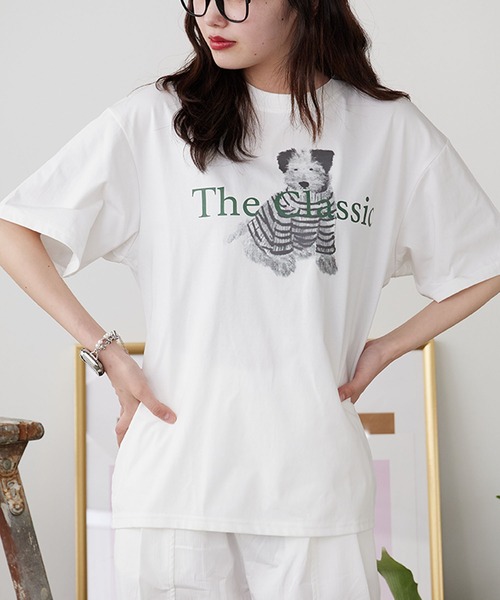 ROOPTOKYO(ループトウキョウ)の「ドッグプリント半袖Tシャツ 秋物 秋服 2026年秋冬(Tシャツ/カットソー・レディース・ライトグレー/ホワイト・FREE)」の17枚目の写真
