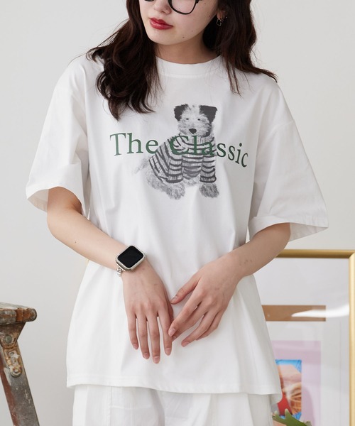 ROOPTOKYO(ループトウキョウ)の「ドッグプリント半袖Tシャツ 秋物 秋服 2026年秋冬(Tシャツ/カットソー・レディース・ライトグレー/ホワイト・FREE)」の18枚目の写真