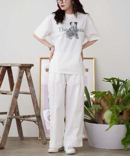 ROOPTOKYO(ループトウキョウ)の「ドッグプリント半袖Tシャツ 秋物 秋服 2026年秋冬(Tシャツ/カットソー・レディース・ライトグレー/ホワイト・FREE)」の19枚目の写真