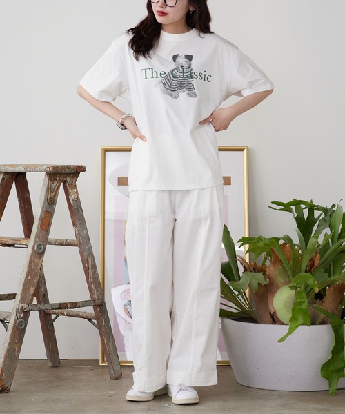 ROOPTOKYO(ループトウキョウ)の「ドッグプリント半袖Tシャツ 秋物 秋服 2026年秋冬(Tシャツ/カットソー・レディース・ライトグレー/ホワイト・FREE)」の22枚目の写真