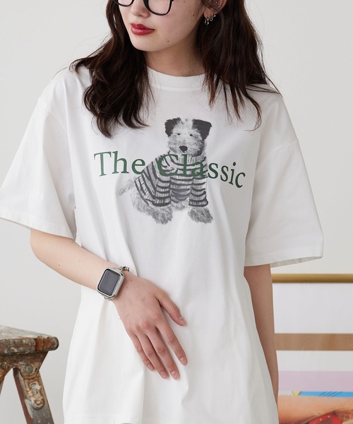 ROOPTOKYO(ループトウキョウ)の「ドッグプリント半袖Tシャツ 秋物 秋服 2026年秋冬(Tシャツ/カットソー・レディース・ライトグレー/ホワイト・FREE)」の14枚目の写真