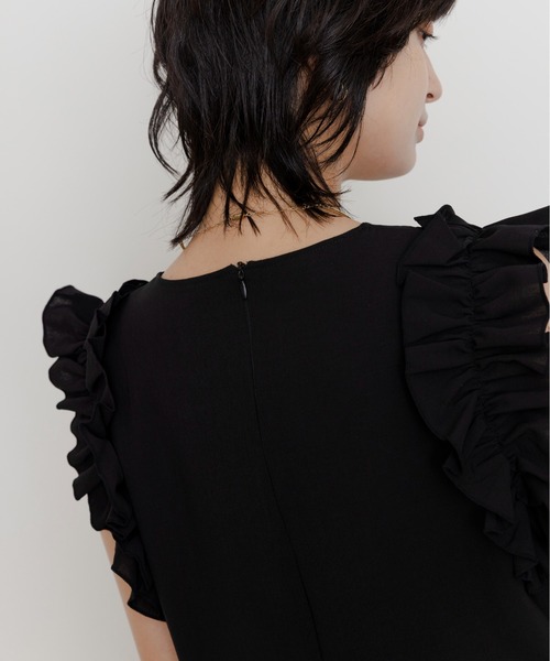 くっこ様　Eimee Law フリル付きオールインワン ブラック　ヤマダヤ フリルショルダー Uネックオールインワン Eimee Law│Eimee Law