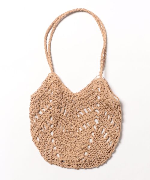 FREE'S MART（フリーズマート）の「透かし編みミニトートバッグ（トートバッグ・レディース・ベージュ/ライトグリーン・ﾌﾘ-）」の3枚目の写真