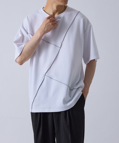 j.n.r.d(ジェー・エヌ・アール・ディー)の「j.n.r.d/メローライン切り替えTシャツ(Tシャツ/カットソー・メンズ・ブラック/ホワイト・M/L/LL)」の3枚目の写真