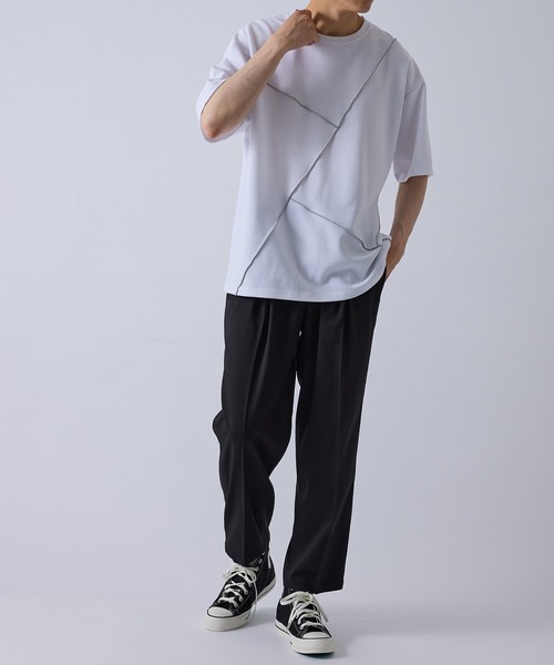 j.n.r.d(ジェー・エヌ・アール・ディー)の「j.n.r.d/メローライン切り替えTシャツ(Tシャツ/カットソー・メンズ・ブラック/ホワイト・M/L/LL)」の7枚目の写真