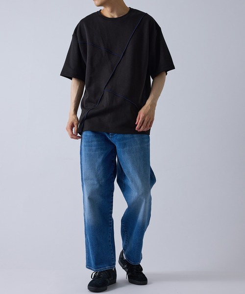 j.n.r.d(ジェー・エヌ・アール・ディー)の「j.n.r.d/メローライン切り替えTシャツ(Tシャツ/カットソー・メンズ・ブラック/ホワイト・M/L/LL)」の8枚目の写真