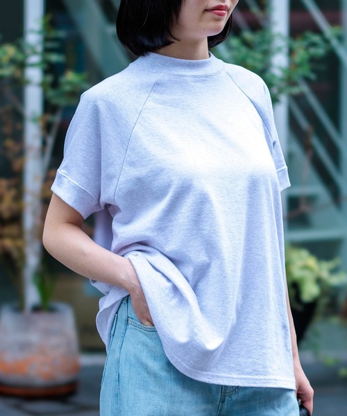 D.M.G.（ドミンゴ）の「[D.M.G. / ディーエムジー]  BD天竺 ラグランTシャツ（Tシャツ/カットソー・レディース・ブラック/ブルー/オレンジ/グリーン/レッド/ライトグレー/ホワイト・FREE）」の18枚目の写真