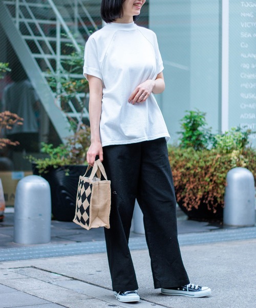 D.M.G.（ドミンゴ）の「[D.M.G. / ディーエムジー]  BD天竺 ラグランTシャツ（Tシャツ/カットソー・レディース・ブラック/ブルー/オレンジ/グリーン/レッド/ライトグレー/ホワイト・FREE）」の16枚目の写真