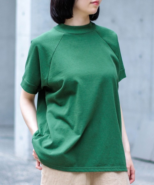 レディース　DOMINGO ドミンゴ　天竺ラグランTシャツ　クルーネック　Ｔシャツ　カットソー　オーバーサイズ　モックネック　19-0116N D.M.G. / ディーエムジー] 天竺 ラグランTシャツ | Domingo