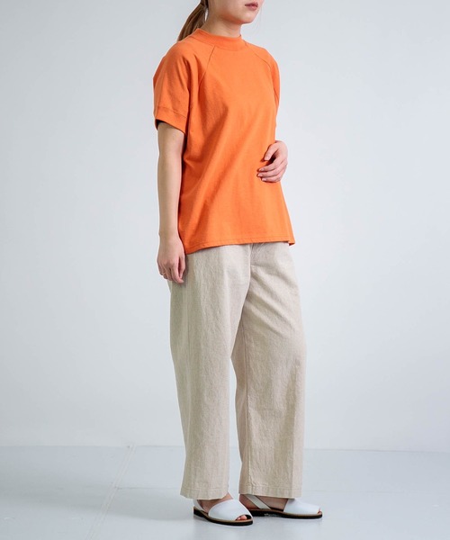 D.M.G.（ドミンゴ）の「[D.M.G. / ディーエムジー]  BD天竺 ラグランTシャツ（Tシャツ/カットソー・レディース・ブラック/ブルー/オレンジ/グリーン/レッド/ライトグレー/ホワイト・FREE）」の13枚目の写真