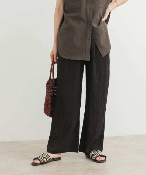 URBAN RESEARCH DOORS（アーバンリサーチドアーズ）の「楊柳イージーパンツ（その他パンツ・レディース・ライトベージュ/ブラック・MEDIUM）」の1枚目の写真