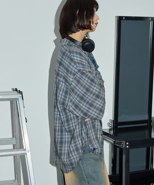 Anchor Smith（アンカー スミス）の「ヴィンテージ加工 ブリーチチェック半袖シャツ（シャツ/ブラウス・メンズ・ベージュ/ブラック/サックスブルー/レッド・M/L）」の17枚目の写真