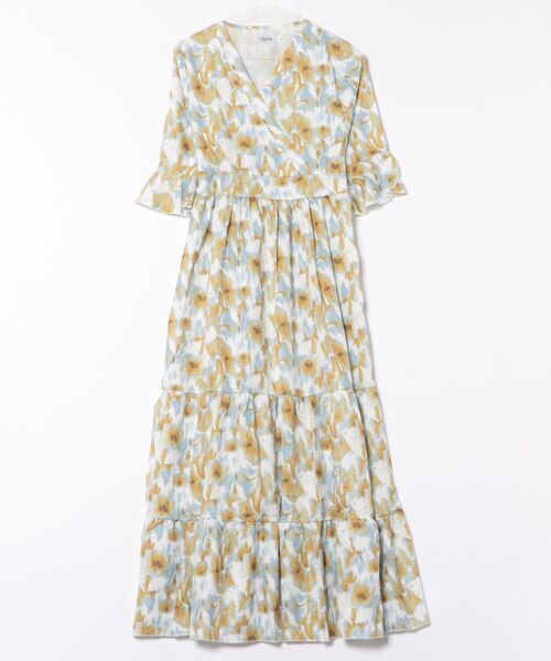 i-dare（アイディア）の「【i-dare】花柄 半袖 ティアード ワンピース（ワンピース・レディース・ホワイト・X-LARGE/MEDIUM/LARGE）」の6枚目の写真