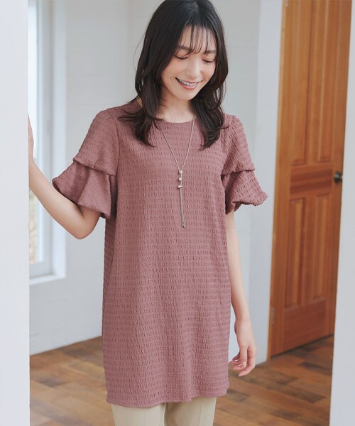 Tiaclasse(ティアクラッセ)の「変形バルーンスリーブカットソーチュニック(Tシャツ/カットソー・レディース・ブラック/ライム/ピンク・XL/XXL)」の8枚目の写真