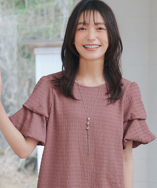 Tiaclasse(ティアクラッセ)の「変形バルーンスリーブカットソーチュニック(Tシャツ/カットソー・レディース・ブラック/ライム/ピンク・XL/XXL)」の9枚目の写真