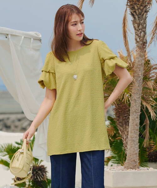 Tiaclasse(ティアクラッセ)の「変形バルーンスリーブカットソーチュニック(Tシャツ/カットソー・レディース・ブラック/ライム/ピンク・XL/XXL)」の13枚目の写真