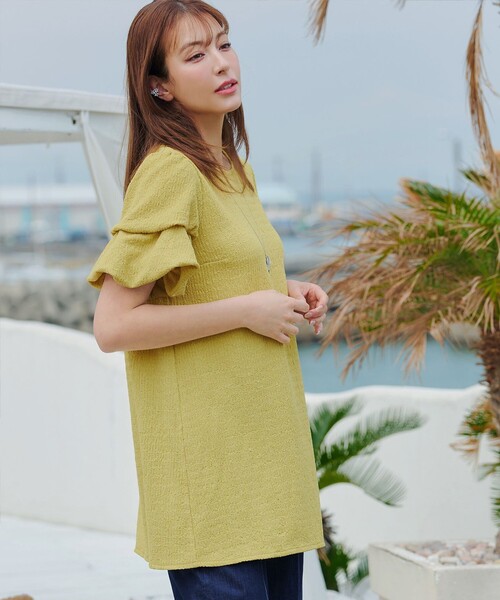 Tiaclasse(ティアクラッセ)の「変形バルーンスリーブカットソーチュニック(Tシャツ/カットソー・レディース・ブラック/ライム/ピンク・XL/XXL)」の14枚目の写真