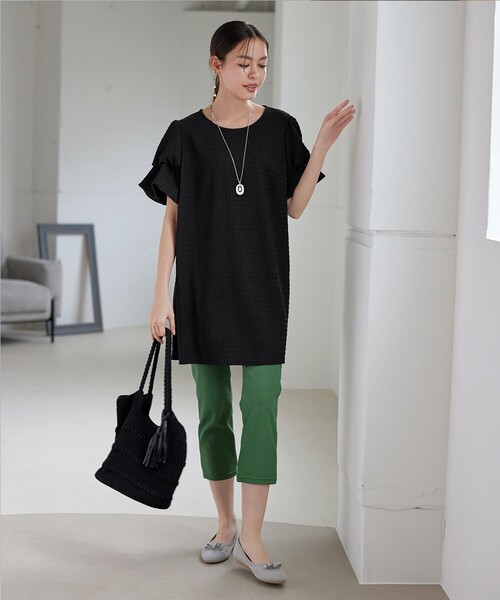 Tiaclasse(ティアクラッセ)の「変形バルーンスリーブカットソーチュニック(Tシャツ/カットソー・レディース・ブラック/ライム/ピンク・XL/XXL)」の16枚目の写真
