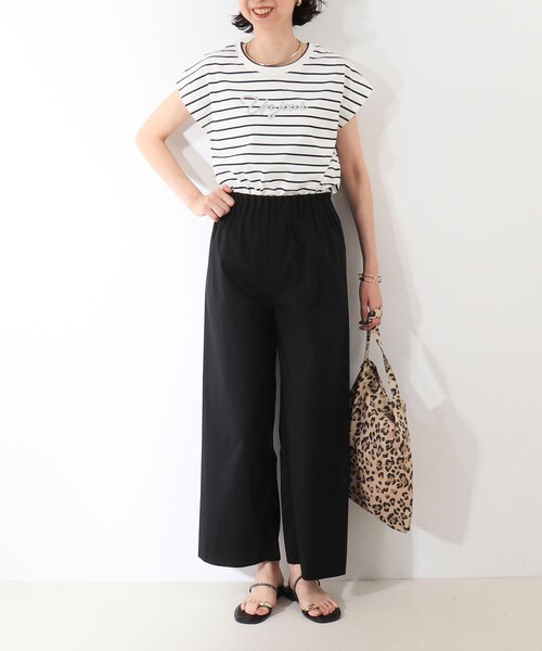 MICO COULIER(ミコクリエ)の「《接触冷感》《吸水速乾》DRY COTTON ラメプリントノースリーブTシャツ(Tシャツ/カットソー・レディース・ブラック/ベージュ/ホワイト系その他/オフホワイト・38)」の18枚目の写真