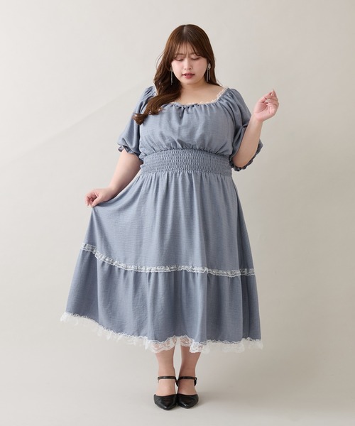 Louiosy（ルオシー）の「【大きいサイズ】レースティアード