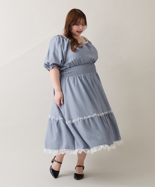 Louiosy（ルオシー）の「【大きいサイズ】レースティアード