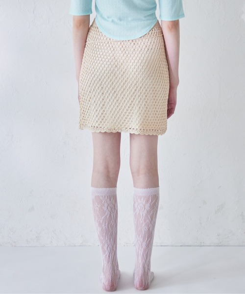 etre loin(エトルワン)の「Rose crochet mini skirt(スカート・レディース・サックスブルー/ベージュ/ネイビー・M)」の12枚目の写真