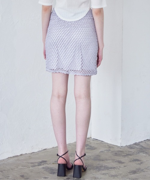 etre loin(エトルワン)の「Rose crochet mini skirt(スカート・レディース・サックスブルー/ベージュ/ネイビー・M)」の21枚目の写真