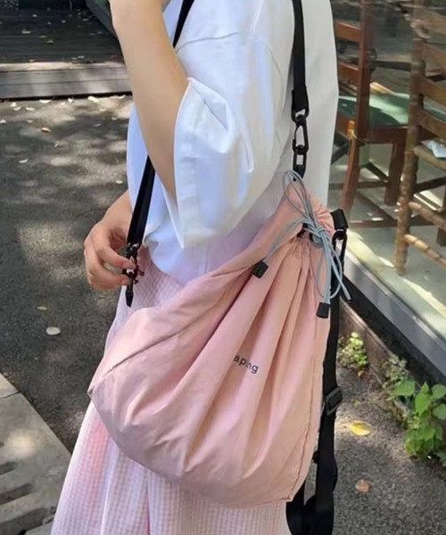 Port(ポート)の「【 Port / ポート 】 ワンポイント ロゴ ドロスト ナイロン バックパック / ナップサック #_(バックパック/リュック・レディース・ライトグレー/ピンク・FREE)」の2枚目の写真