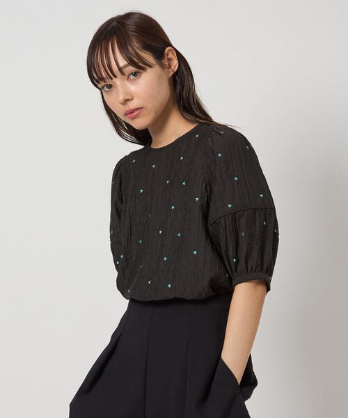 EMMEL REFINES（エメルリファインズ）の「＜EMMEL REFINES＞EM ハートシシュウ 5SL ブラウス（シャツ/ブラウス・レディース・ライトブルー/ブラック・FREE）」の21枚目の写真