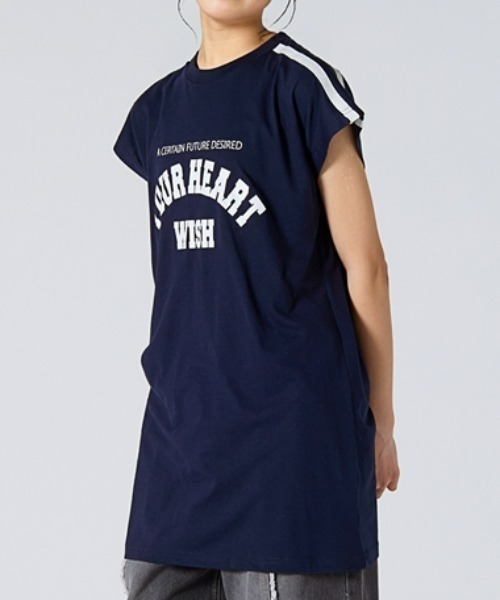 大人の上質  セール】肩ライン入りチュニック（女の子）（Tシャツ/カットソー トップス