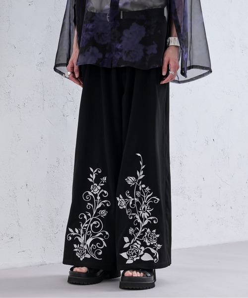 Ellno Loset（エルノロゼット）の「フラワー刺繍ワイドパンツ（その他パンツ・メンズ・ライトグレー/ブラック・LARGE/X-SMALL/SMALL/MEDIUM）」の14枚目の写真