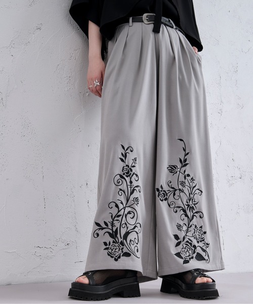 Ellno Loset（エルノロゼット）の「フラワー刺繍ワイドパンツ（その他パンツ・メンズ・ライトグレー/ブラック・LARGE/X-SMALL/SMALL/MEDIUM）」の21枚目の写真