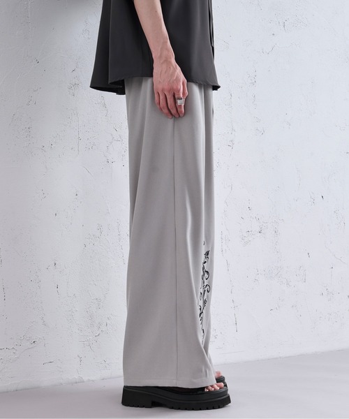 フラワー刺繍ワイドパンツ（その他パンツ）｜Ellno Loset（エルノ